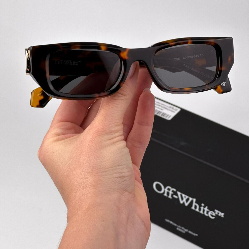 Off-White FILLMORE Sunglasses – Havana Frame Grey Lenses | Model OERI124 6007